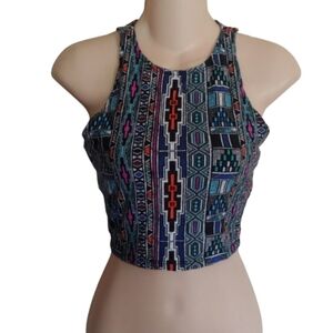 Forever 21 Tribal Print Cropped Tank Top Size Women's Small